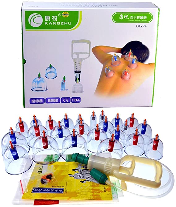 Kangzhu 24-Cup Biomagnetic Chinese Cupping Therapy Set