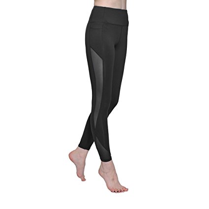 ONGASOFT Yoga Pants for Women Fitness Mesh Workout Leggings Winter Yoga Capris