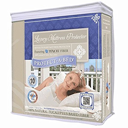 Luxury Waterproof Tencer Fiber Fitted Sheet Style Mattress Protector Size: Twin Extra Long Deep