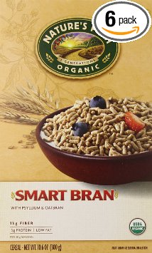 Nature's Path Organic Smart Bran, Psyllium & Oatbran Cereal, 10.6-Ounce Boxes (Pack of 6)