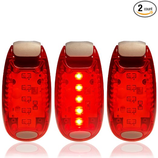 LED Safety Lights  FREE Bonuses  Clip on Flashing Strobe Light High Visibility for Running Jogging Walking Cycling Best reflective gear for Kids Dogs Bicycle Helmet and Bike Tail light