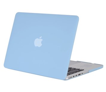 Mosiso MacBook Pro 13 Retina Case (No CD-ROM Drive), Ultra Slim Soft-Touch See Through Plastic Hard Shell Cover for MacBook Pro 13.3" with Retina Display A1502/A1425 (Newest Version), Airy Blue