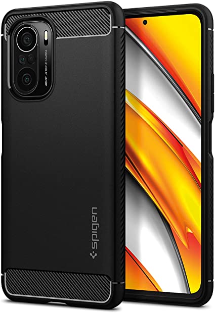 SPIGEN Rugged Armor Case Designed for Xiaomi Poco F3 / Mi 11i / M11X Pro / K40 / K40 Pro / K40 Pro  (2021) Resilient Ultra Soft Cover - Black