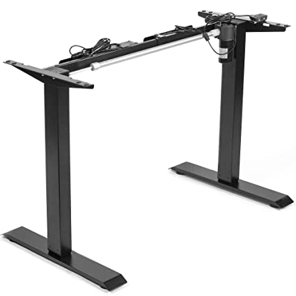 VIVO Black Electric Stand Up Desk Frame Workstation, Single Motor Ergonomic Standing Height Adjustable Base with Simple Controller (DESK-V100EB)