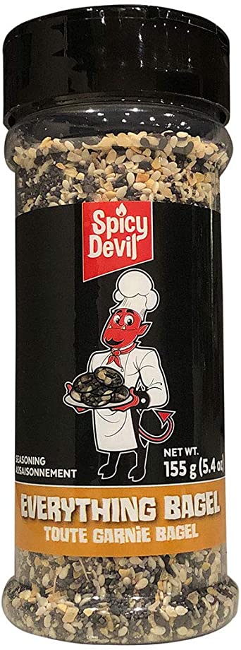 Spicy Devil Everything Bagel Seasoning | Delicious Spice Blend of Seasame Seeds, Poppy Seeds, Salt, Onion & Garlic | Low-Calorie | Gluten-Free | Vegan | Keto & Paleo