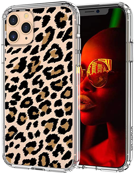 MOSNOVO iPhone 11 Pro Case, Leopard Print Pattern Clear Design Transparent Plastic Hard Back Case with TPU Bumper Protective Case Cover for iPhone 11 Pro