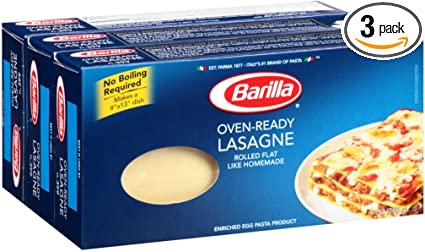 Barilla Oven Ready Lasagne Pasta | Meat Based Cream Based or Vegetable Favorite Flavor Kosher Certified - 9 Ounce (Pack of 3)