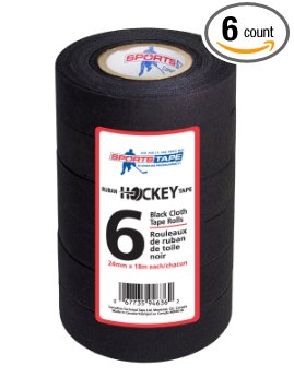Black Hockey Tape - Stick Tape - 6 Rolls - 1 Inch Wide,20 Yards Long (Cloth) - Made in North America Specifically for Hockey