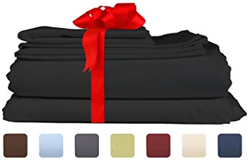 Queen Size Sheet Set - 6 Piece Set - Hotel Luxury Bed Sheets - Extra Soft - Deep Pockets - Easy Fit - Breathable & Cooling Sheets - Wrinkle Free - Comphy - Black Bed Sheets - Queens Sheets - 6 PC