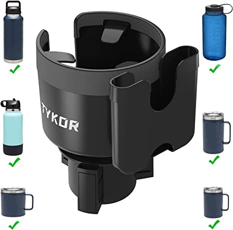 TYKOR Car Cup Holder Expander Adapter, 2 in 1 Big Cup Organizer with Adjustable Base, Compatible with Yeti 24/30/36/46 oz, Hydro Flasks 32/40oz, Other Bottles in 1.7"-4.1"