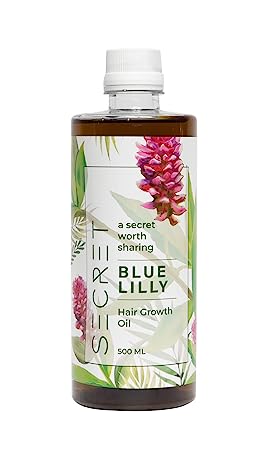 SECRET Blue Lilly hair oil (Hair growth oil)|with the power of nine distinct and indigenous herbs in one bottel|Boost faster hair growth|Adds volume and length|500ml
