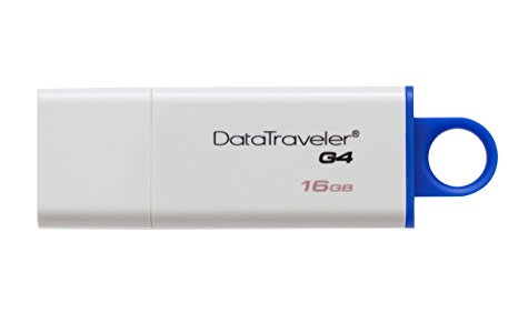 Kingston Digital Data Traveler 3.0 USB Flash Drive, Blue (DTIG4/16GB)