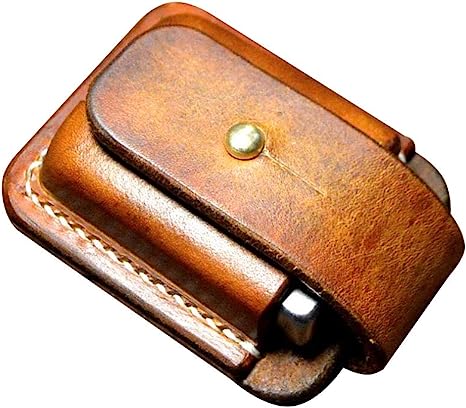 Hand Made Leather Lighter case Genuine Full Grain Cowhide Protective Sleeve Handcrafted Pouches Holder