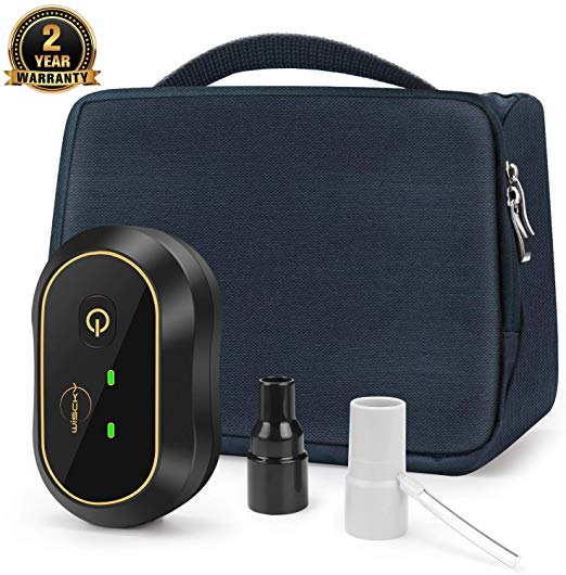 CPAP Cleaner and Sanitizer - Wiscky Portable Rechargeable Ozone CPAP Cleaning Machine Bundle Includes Sanitizing Bag, T Adapter, Compatible Heated Hose Adapter
