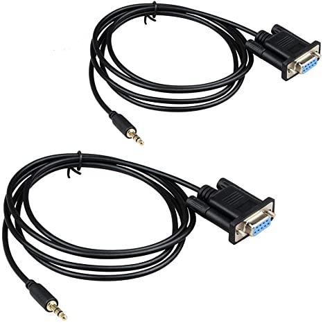 LIANSHU 2Pack DB9Pin Female to DC3.5mm Serial Cable-6 Feet Black (2Pack)