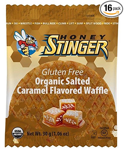 Honey Stinger Organic Gluten Free Waffle, Salted Caramel, 1.06 Ounce (Pack of 16)