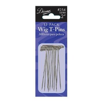 Diane Wig T-pins * 2" Long * Silver * Package Of 12