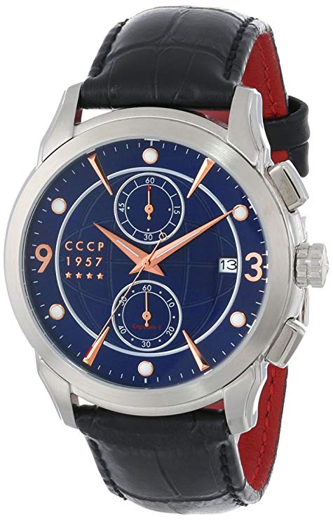 CCCP Men's CP-7002-02 Sputnik 1 Limited Edition Analog Display Japanese Quartz Black Watch