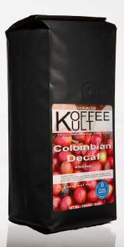 Koffee Kult - Colombian Decaf Coffee- Whole Bean - Swiss Water Process CHEMICAL FREE whole bean