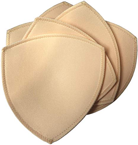 3 Pairs Removeable Triangle Bra Pads Inserts for Bikinis Tops Sports Bra Swimsuit for C D Cups Beige