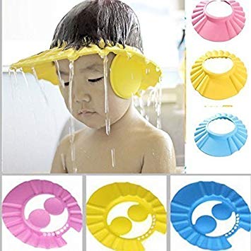 Brezzycloud Adjustable Safe Soft Bathing baby Shower Cap Wash Hairbaby cap