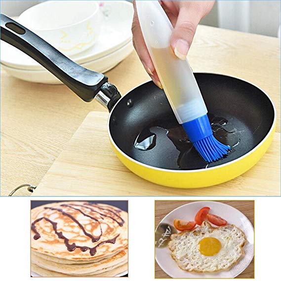 Weite Heat Resistant Silicone Basting Pastry Oil Brush, Serving for Kitchen Gadgets, BBQ Grilling, Marinating, Cooking, Baking, Cake Desserts, Steak(Random Color Sent) (Multicolor)