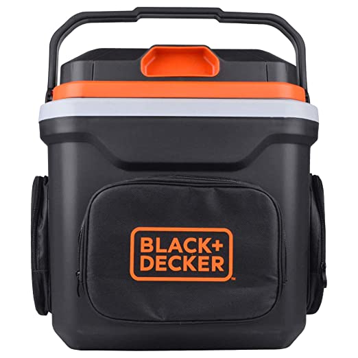 BLACK DECKER BDC24L Thermoelectric Portable Automotive Car Beverage Cooler & Warmer, Black/Orange -24 Liters (BDC24L-B1)