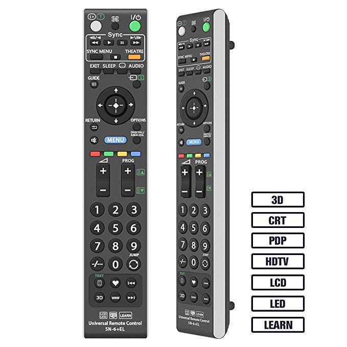 Gvirtue Remote Control GSN-6 Compatible Replacement for Sony TV/HDTV/ 3D/ LCD/LED, Applicable RM-YD065 RM-YD005 RM-YD018 RM-YD021 RM-YD025 RM-YD026 RM-YD028 RM-YD035 RM-Y116 RM-837