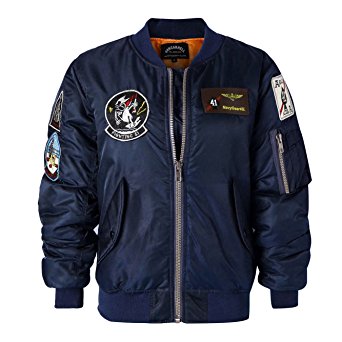 AVIDACE Classic Bomber Jacket Women Nylon Quilted with Patches
