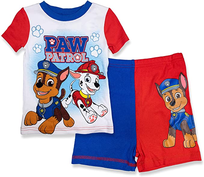 Paw Patrol 2 Piece Pajama Set,Red,100% Cotton,Toddler Boy's Size 2T to 5T