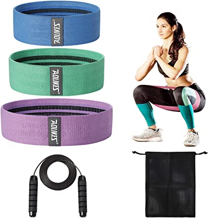 Elastic bands for Exercise,Resistance Bands Set for Women Butt and Leg and Kids Fitness, Workout Bands for Working out,Booty Band and Ropes Skipping for exercise,Jump Rope for booty Weight Exercise.