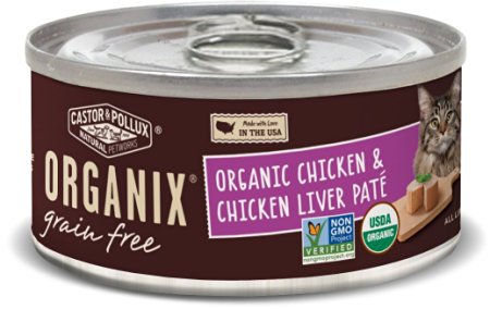 Organix Chicken & Chicken Liver Pate Recipe for Adult Cats, 5.5-Ounce Cans (Pack of 24)