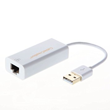 USB to Ethernet, USB Network Adapter, CableCreation USB 2.0 to RJ45 Gigabit Ethernet Adapter, No Driver Required, White