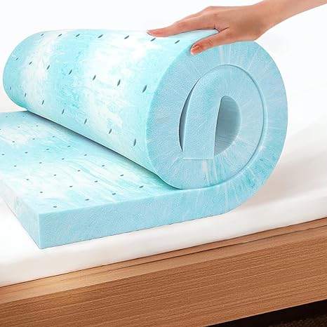 EGO Topper 3 Inch Twin XL Memory Foam Mattress Topper, Cooling Gel Foam Mattress Topper for Pressure Relief, Ventilated Design Bed Topper in a Box, CertiPUR-US Certified, 38"×80", Medium