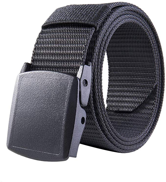 MOZETO Nylon Belt, Outdoor Military Web Belt Adjustable Tactical Canvas Webbing Belt with YKK Plastic Buckle