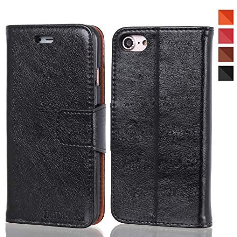 iPhone 7 / iPhone 8 Case Compatible with Wallet Case，Premium PU Leather Magnetic Smart Flip Folio Case Cover with Card Slot Cash Cover for Apple iPhone 7/8，Black