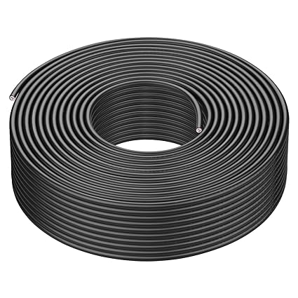 Solar Panel Wire - iGreely 200Ft 10 Gauge 10AWG Tinned Copper PV Wire Solar Panel Extension Cable UV Resistant Cable for Boat Marine Automotive RV Solar Panel Outdoor - Black