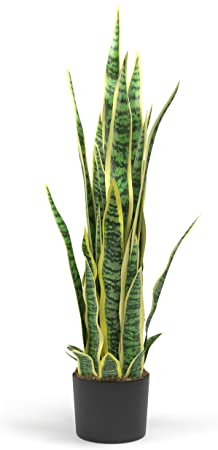 Barnyard Designs 3ft (36") Artificial Snake Plant, Faux Sansevieria, Mother in Law's Tongue, Viper's Bowstring Hemp, Saint George Sword, Indoor Fake Plant Decoration for Home Decor