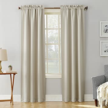 Sun Zero 51754  Easton Blackout Rod Pocket Curtain Panel, 40" x 95", Pearl