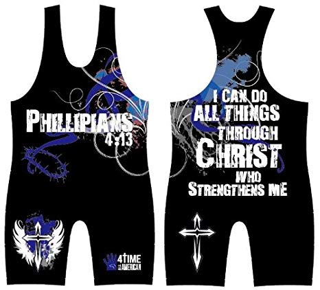 4-Time Sublimated Wrestling Singlet for Men and Youth, Powerlifting and Exercise Equipment, MMA Wrestling Ring Gear/Apparel, Black, Navy Blue, Red (Sizes: 3XS-3XL)