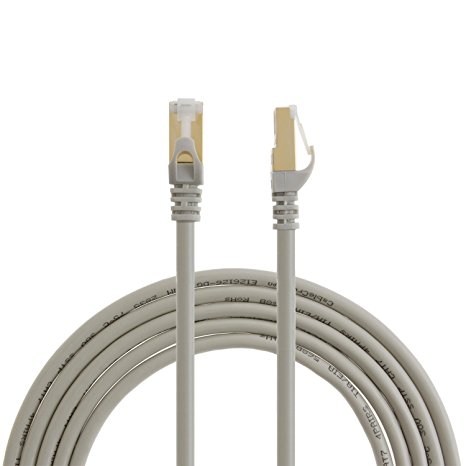 CableCreation (2-PACK) CAT7(Category 7)Double Shielded Ethernet Patch Cable, 50U”Gold Plated Contact,SSTP Network Cable Up to 10 Gigabit, Band Width:600MHZ ,6.6ft/2.0m, Beige Color