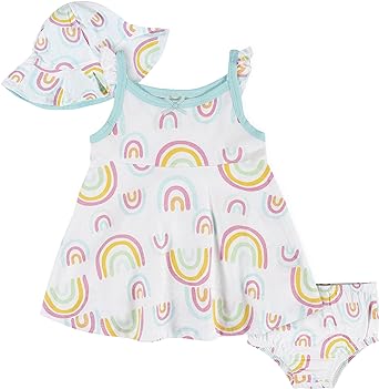 Gerber baby-girls 3-piece Sundress, Diaper Cover and Hat Set