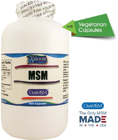 500 MSM Vegetarian Capsules 1000-mgcapsule No additives The ONLY MSM made in the USA and the worlds purest quadruple-distilled MSM