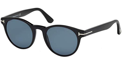 Tom Ford FT0522 01V Black FT0522 Round Sunglasses Polarised Lens Category 3 Siz