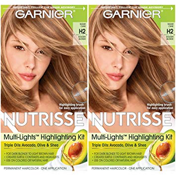 Garnier Hair Color Nutrisse Nourishing Creme, H2 Golden Blonde, 2 Count