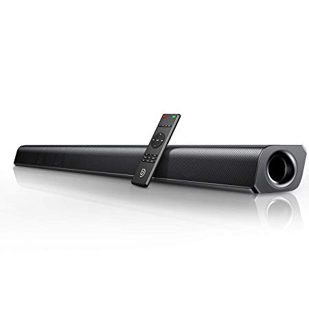 Soundbar BOMAKER 2.0 HDMI ARC 37 Inch Sound Bar with Built-in Subwoofer, 110dB, DSP and 3D Surround Sound, Bluetooth 5.0, 3 EQ Modes, Remote Control, HDMI, Optical, AUX, USB