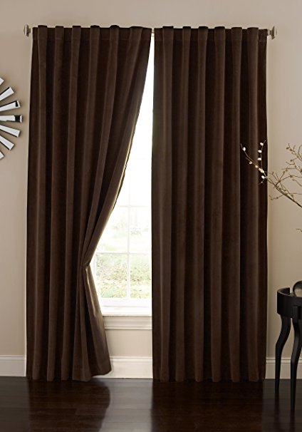 Absolute Zero Velvet Blackout Home Theater Curtain Panel, 84-Inch, Chocolate