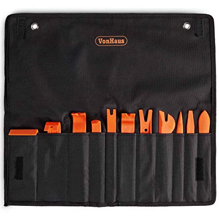 VonHaus Car Trim Removal Tools - Door Panel Remover 11 Piece Universal Nylon Tool Set To Remove Car Door Panels & Upholstery – Includes Carry Case