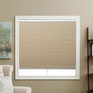 Blackout Cellular Shades Cordless Honeycomb Blinds Fabric Window Shades, 32x64 inch, Ivory Beige(Blackout)