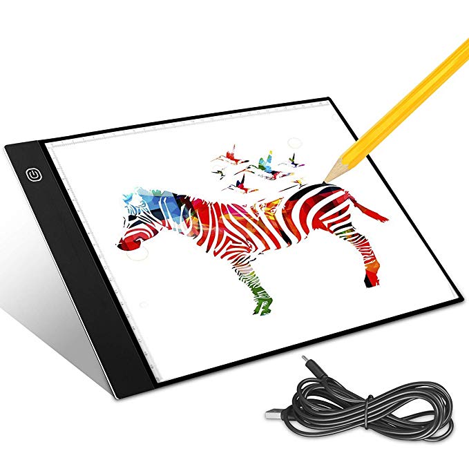 A4 LED Light Box Aitsite Art Tracing Light Box for Drawing Sketching Animation USB Power Adjustable Brightness Ultra-thin Painting Light Pad Board